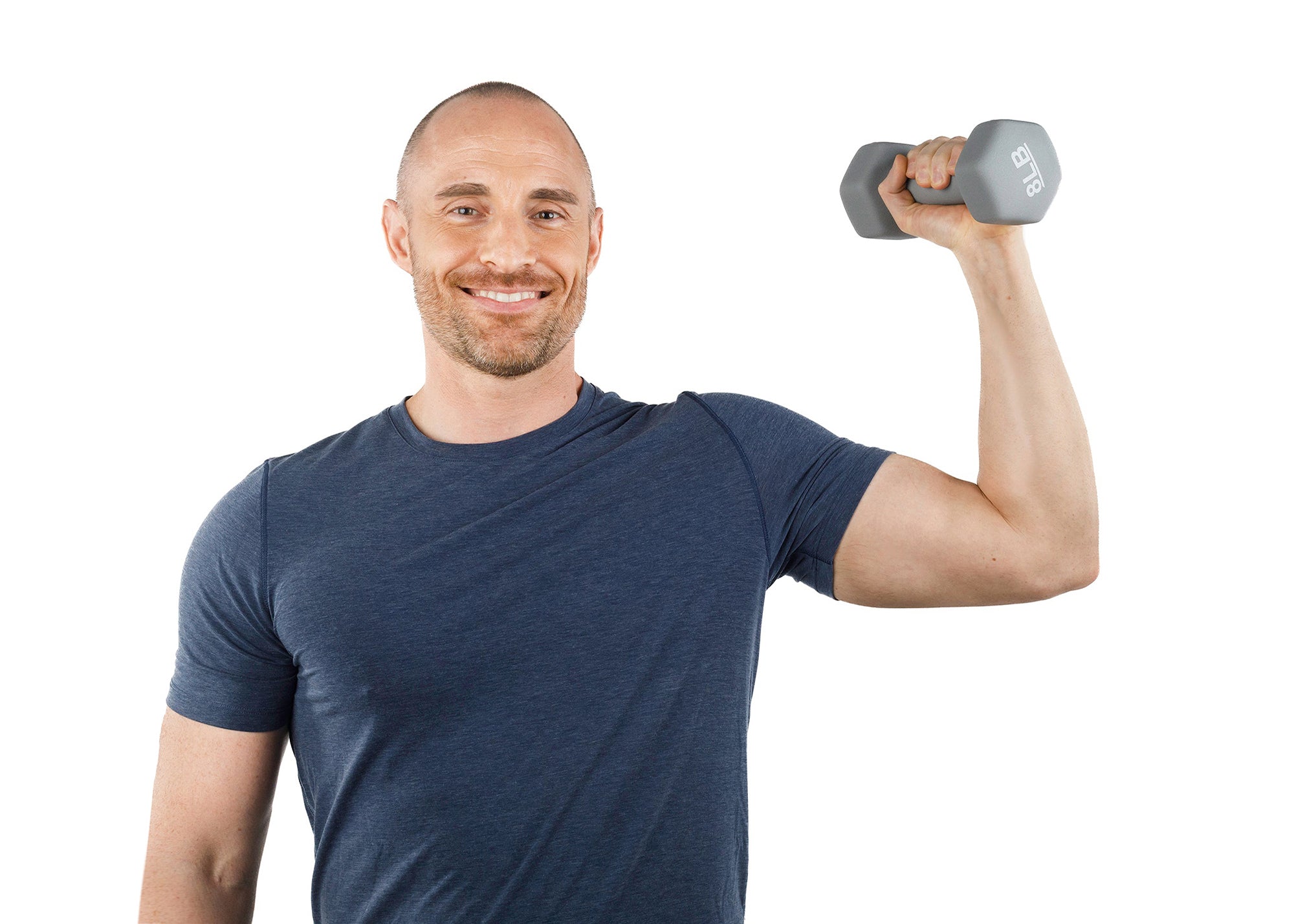 Universal 32lb Neoprene Dumbbell Set with Rack